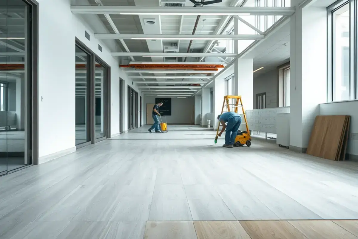 商業施設施工の様子